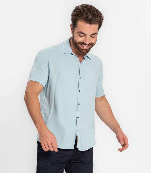 Image_Camisa Masculina Em Viscose Dobby Diametro Azul