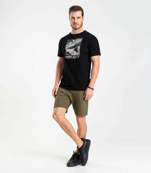 Camiseta Meia Malha Masculina Diametro Preto