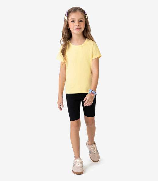 Blusa Básica Infantil Cotton Leve Rovi Kids Amarelo