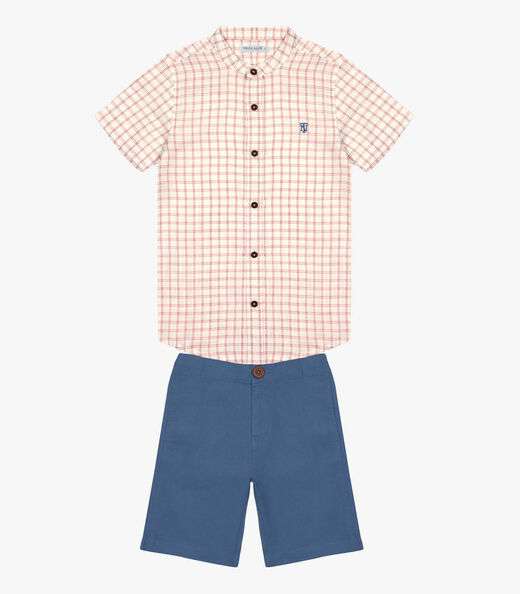 Conjunto Infantil Masculino Xadrez Trick Nick Vermelho