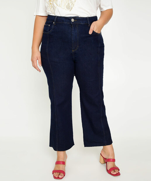Calça Plus Size Feminina Reta Bolsos Marisa  