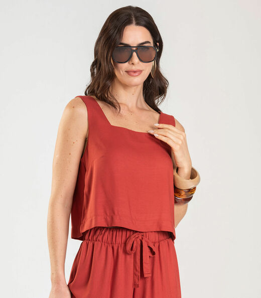 Regata Cropped Feminina Dianna Vermelho