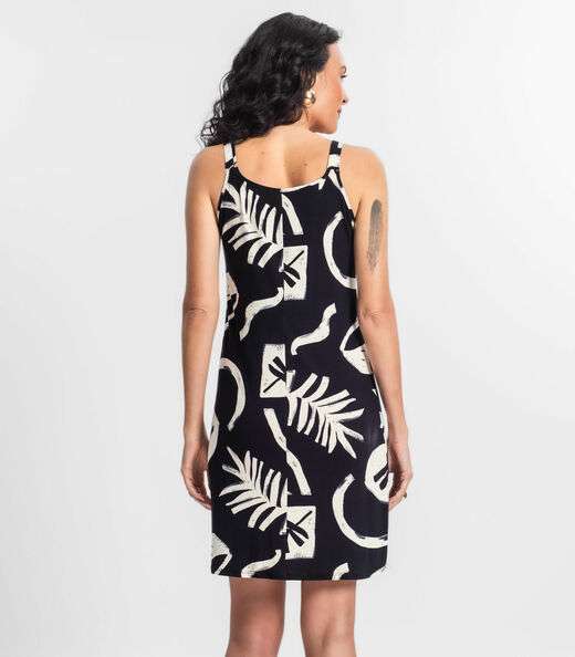 Vestido Estampado Rovitex Bege