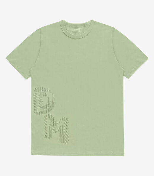 Camiseta Masculina Manga Curta Meia Malha Diametro Verde