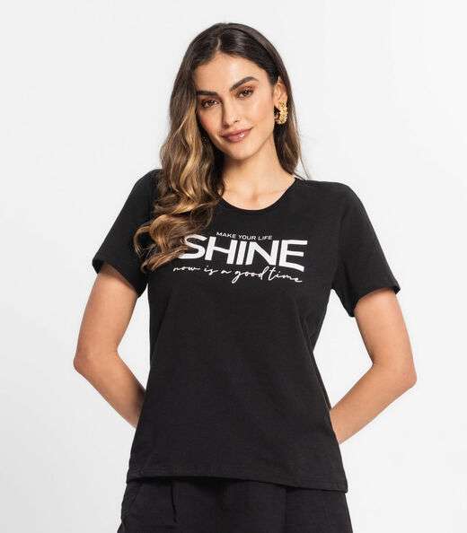 T- Shirt Feminina Estampada Select Preto