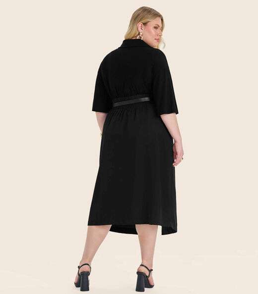 Blusa Manga Curta Plus Size Secret Glam Preto