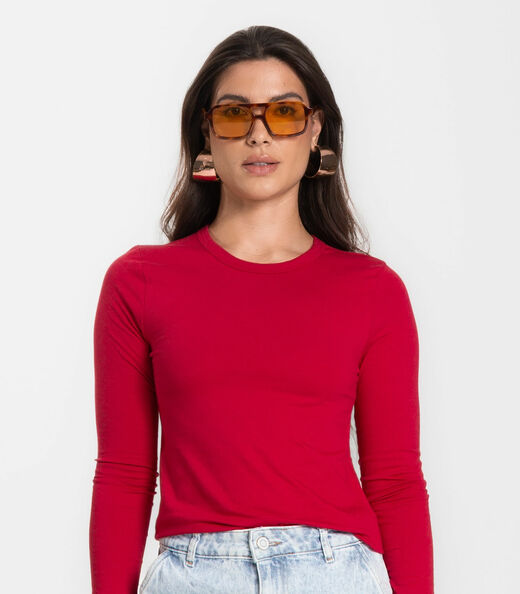 Blusa Manga Longa Básica Select Vermelho