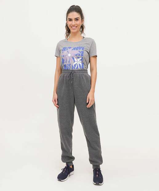 Blusa Feminina Fitness Estampada Manga Curta Marisa