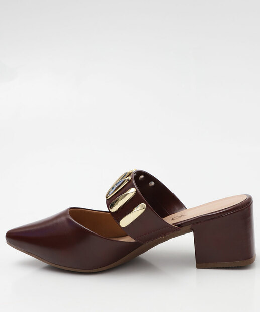 Mule Feminino Bico Fino Salto Grosso Via Uno Vinho