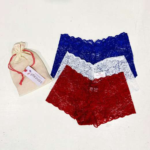 Image_Kit 3 Calcinhas Secreta Caleçon Renda Concept Lingerie Multicolorido