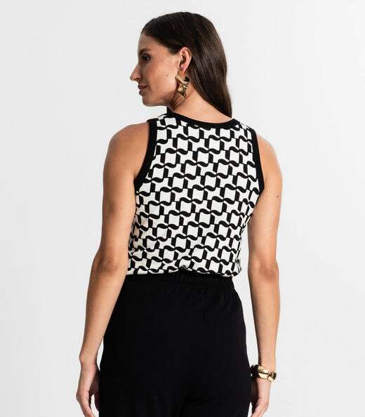 Regata Feminina Estampada Rovitex Preto