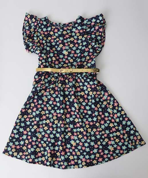 Image_Vestido Infantil Estampa Flores Babado Marisa Tam 4 a 10
