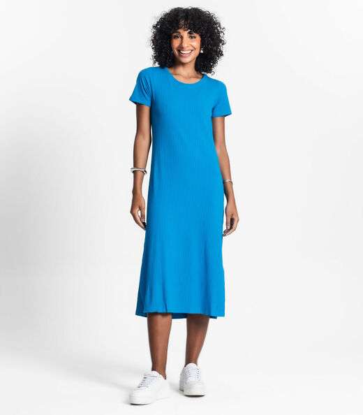 Image_Vestido Midi Ribana Canelada Básico Rovitex Azul