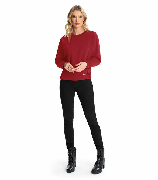 Blusão Feminino Recortes Rovitex Vermelho