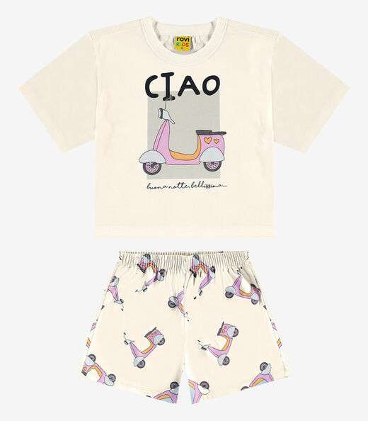 Image_Pijama Infantil Feminino Meia Malha Rovi Kids Bege