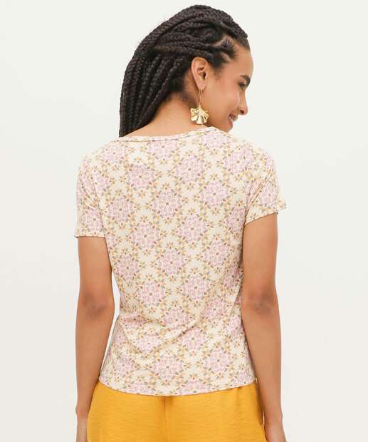 Blusa Feminina Estampada Manga Curta Marisa
