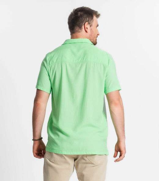 Camisa Em Viscolinho Masculina Diametro Verde