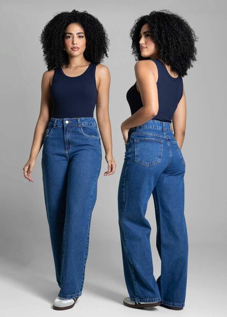 Calça Jeans Sawary Wide Leg Petit - 282884