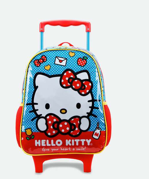 Mochila Mala Com Rodas Infantil Hello Kitty Xeryus 