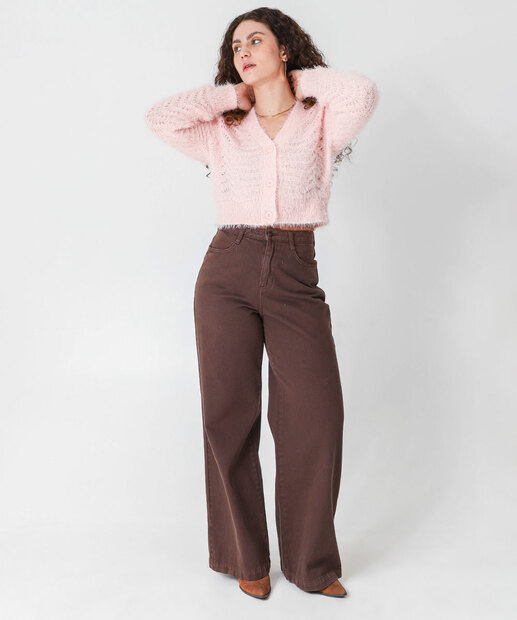 Cardigan Feminino Cropped Marisa Rosa