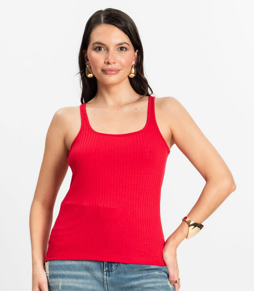 Regata em Ribana Canelada Rovitex Vermelho