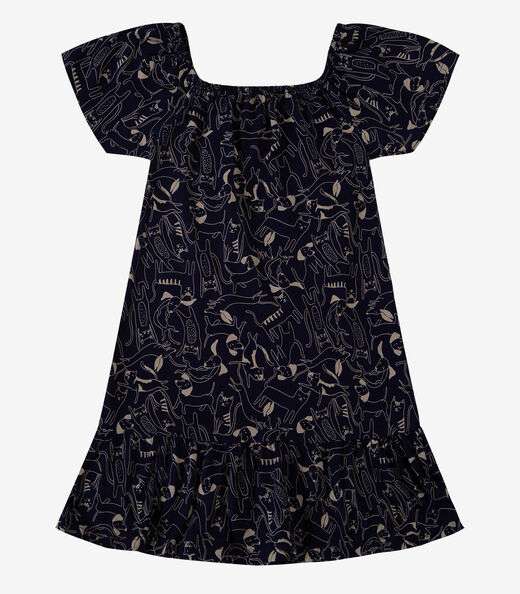 Vestido Infantil Oncinha Infinita Cor Azul