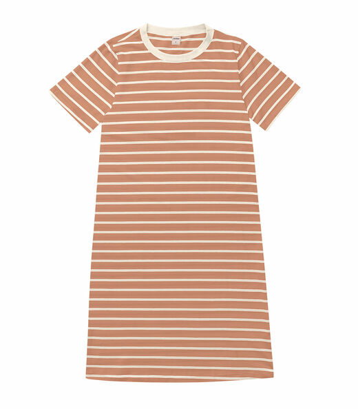 Vestido Feminino Listrado Rovitex Marrom