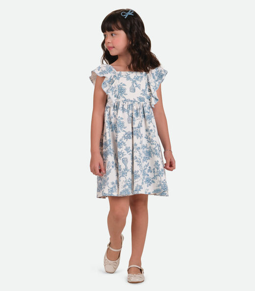 Vestido Cotton Leve Menina Trick Nick Azul