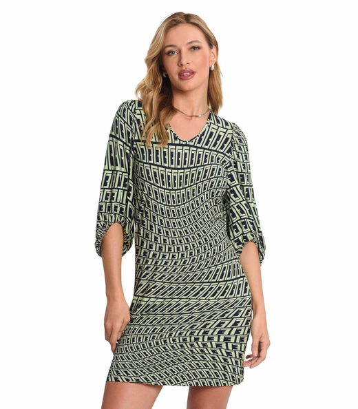 Vestidos Estampado Manga 3/4 Endless Verde