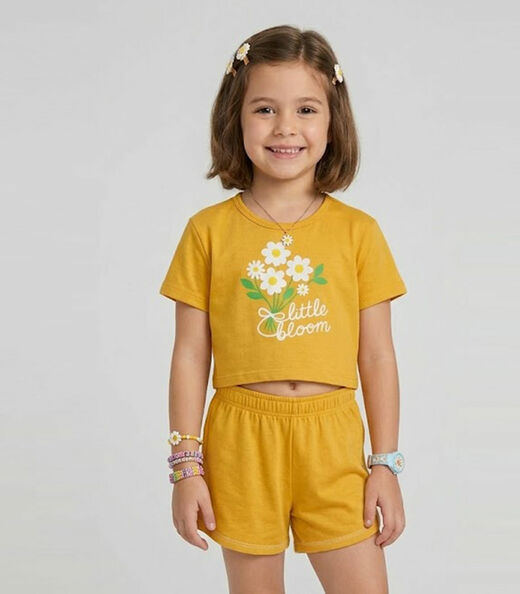 Image_Conjunto Feminino Infantil Blusa E Short Select Laranja