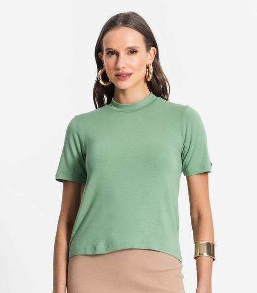 Blusa De Viscotorcion Básica Feminina Endless Verde