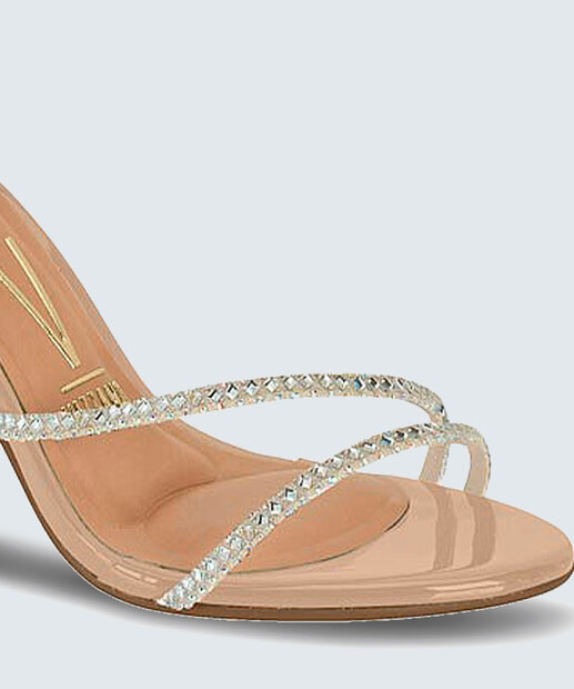 Sandália Salto Fino Feminina Strass Vizzano 