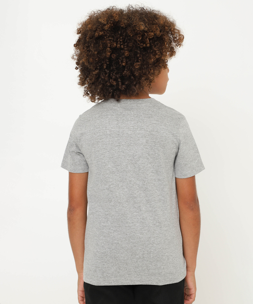 Camiseta Infantil Homem Aranha Brinde Marvel Tam 4 a 10 Cinza
