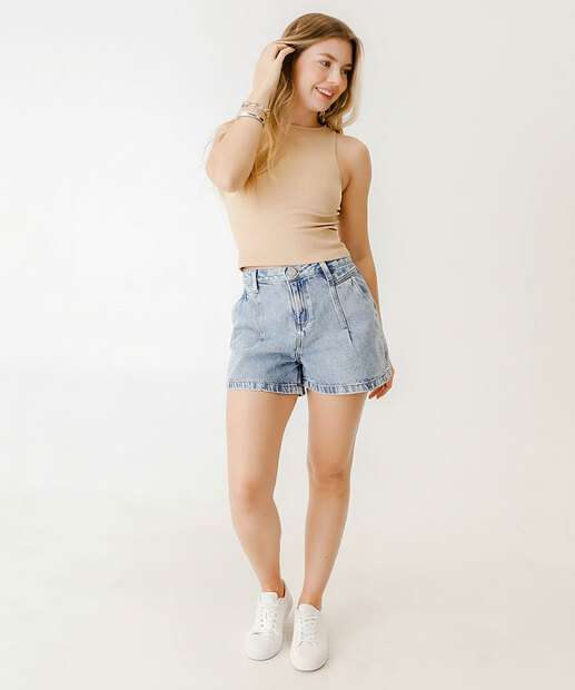 Image_Short Jeans Feminino Bolsos Marisa Azul