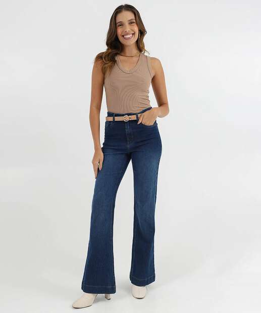 Blusa Regata Feminina Canelada Marisa Marrom