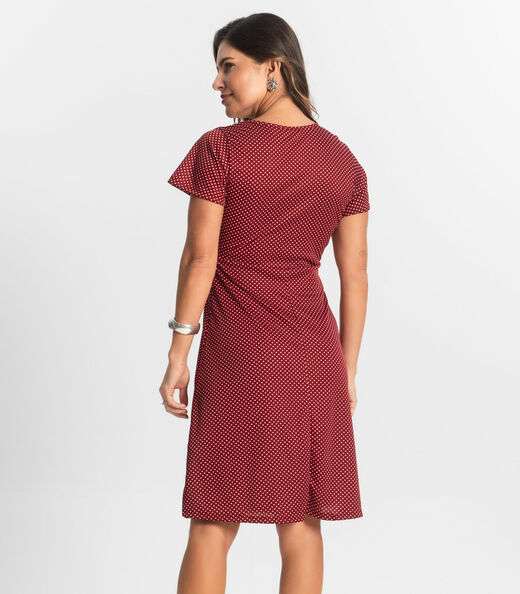 Vestido Feminino Evasê Estampado Select Vermelho