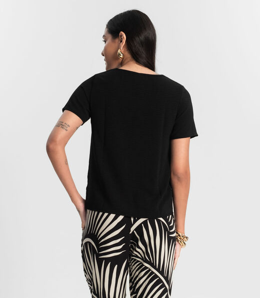 Blusa Manga Curta em Air Flow Rovitex Preto