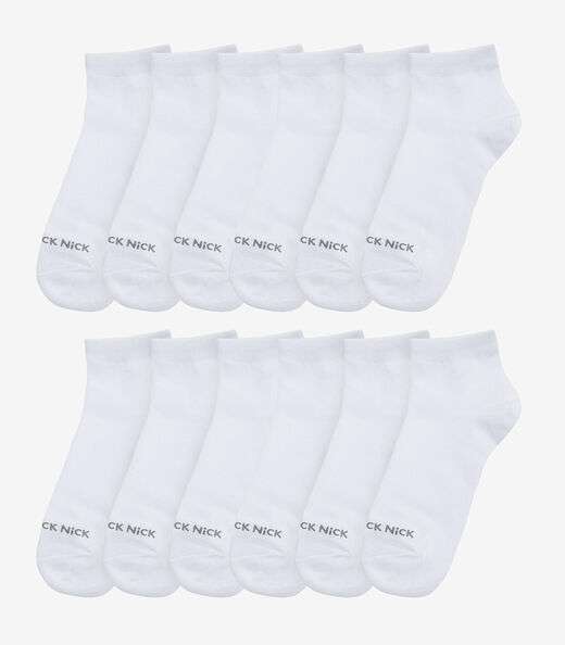 Image_kit 12 Pares De Meia Cano Curto Lisas Trick Nick Sortido