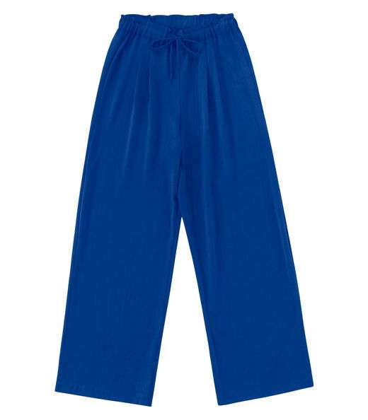 Calça De Viscose Rajada Feminina Endless Azul
