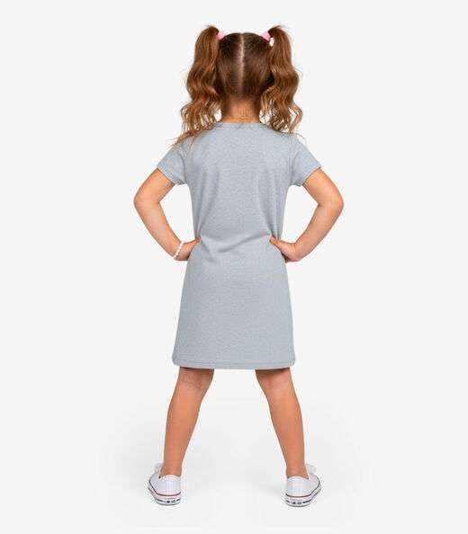 Vestido Infantil em Molecotton Select Cinza