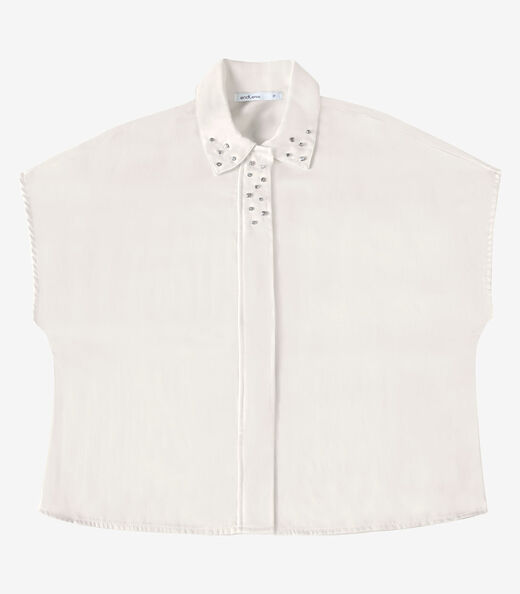 Camiseta Feminina Viscose Khyara Acetinado Endless Bege