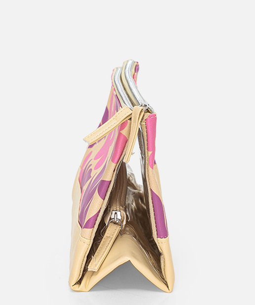 Necessaire Feminina Floral Marisa Bege