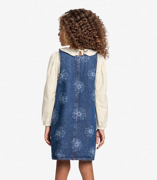 Conjunto Blusa Com Salopete Jeans Trick Nick Azul