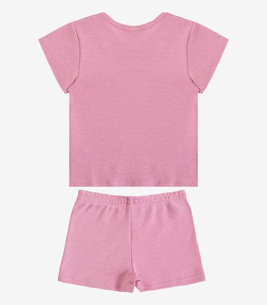 Conjunto Infantil Blusa com Shorts Select Rosa