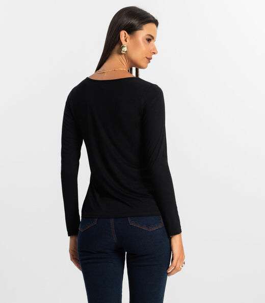 Blusa Feminina Manga Longa Rovitex Preto