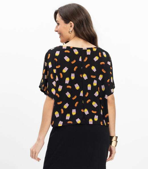 Blusa Feminina em Liganete Infinita Cor Preto