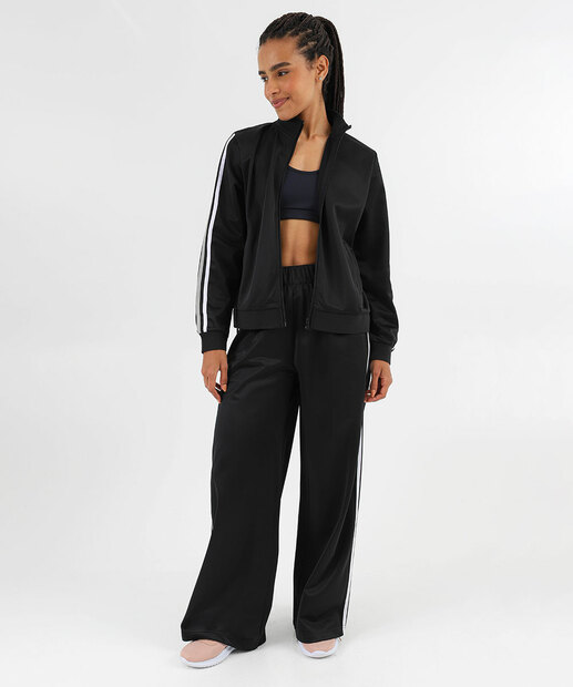 Image_Calça Fitness Feminina Helanca Listras Marisa Preto