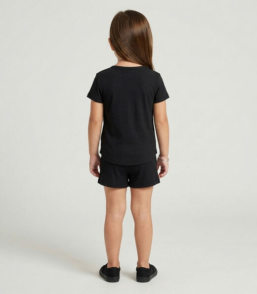 Conjunto Infantil Menina Blusa e Short Select Preto