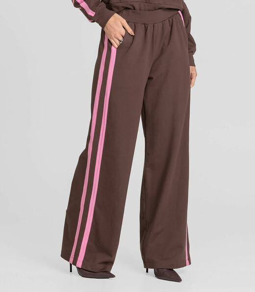 Calça Feminina Pantalona em Molecotton Dianna Marrom