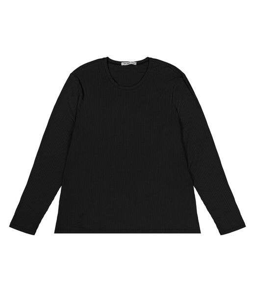 Blusa Manga Longa Ribana Canelada Secret Glam Preto